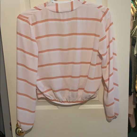 Pink and coral open neck crop top - Picture 2 of 2